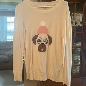 Wome Large LOFT Pug Sweater - only worn once